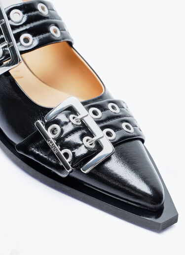 GANNI Feminine Buckle Ballerina Flats Black gan0257045