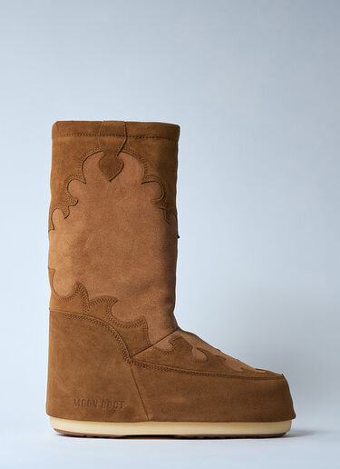Moon Boot Icon Suede Embroidery Boots Brown mnb0360003