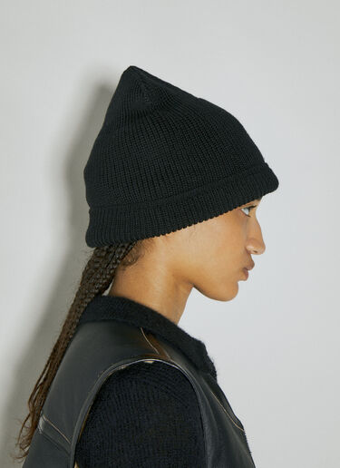 Our Legacy Wool Knit Beanie Hat Black our0354010