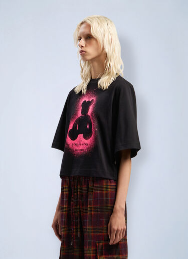 Spray Bear Cropped T-Shirt Palm Angels Spray Bear Cropped T-Shirt Black pma0262072