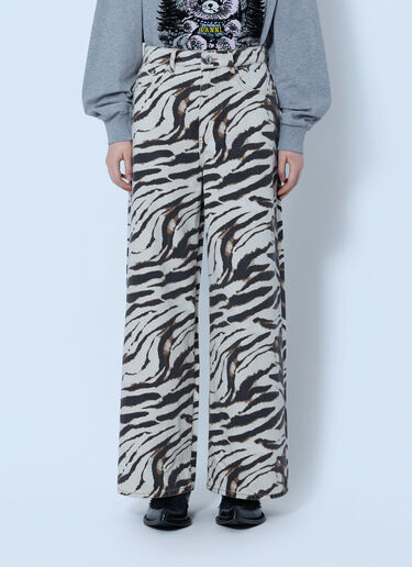 LN-CC® - GANNI: Print Denim Lari Jeans - Beige GANNI Print Denim Lari Jeans Beige gan0265013