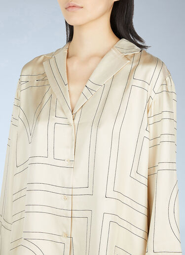 TOTEME Monogram Pyjama Shirt Beige tot0251050