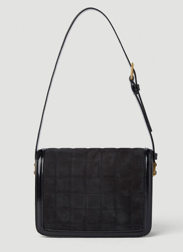 Saint Laurent Logo Plaque Quilted Shoulder Bag Black sla0251123