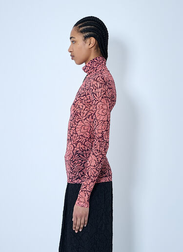 Dries Van Noten プリントメッシュトップス  ピンク dvn0260018