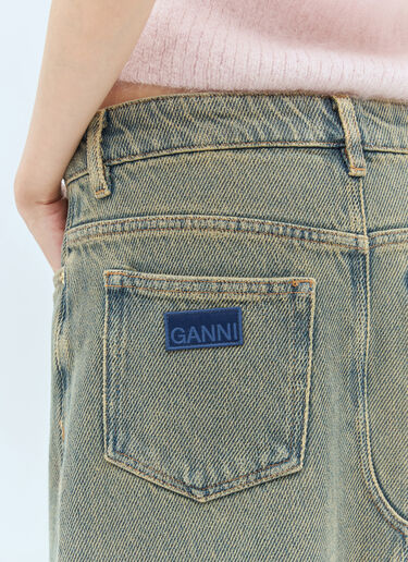 GANNI 套染牛仔长款半裙  棕色 gan0257004