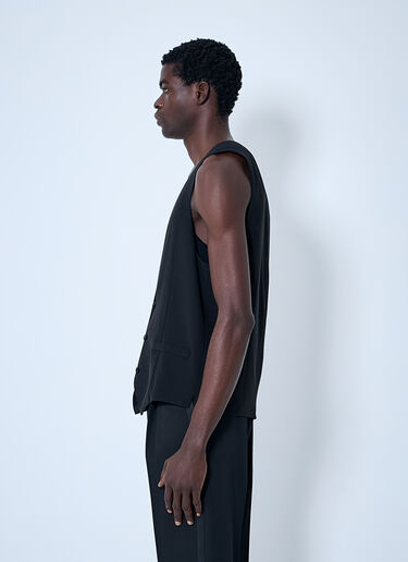 Saint Laurent Silk Crepe Waistcoat Black sla0160004