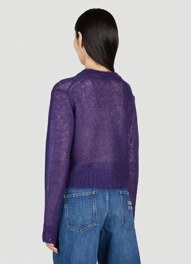 Acne Studios Cropped V-Neck Jumper Purple acn0252019