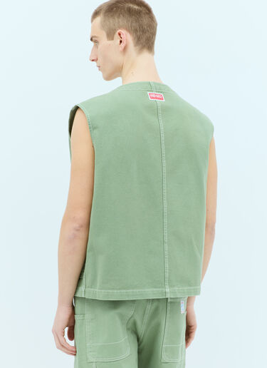 Kenzo Elephant Workwear Gilet Green knz0156009