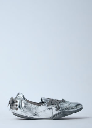Acne Studios Lace-Up Leather Shoes Silver acn0260013