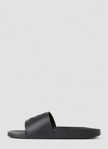Embossed Logo Slides Moncler Embossed Logo Slides Black mon0152044