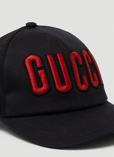 Gucci Logo Embroidered Baseball Cap Black guc0350011