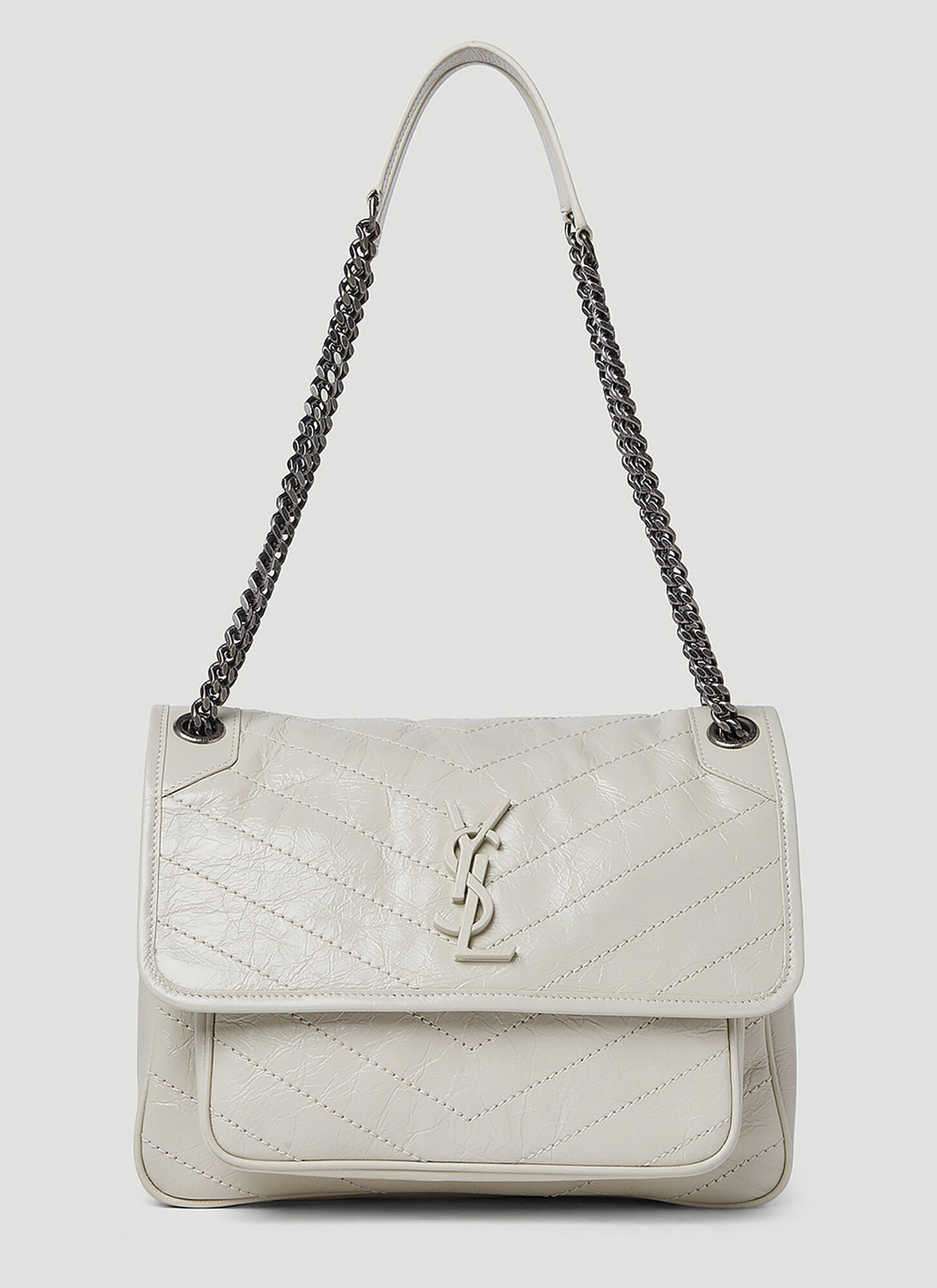 Saint Laurent Niki Medium Shoulder Bag In White