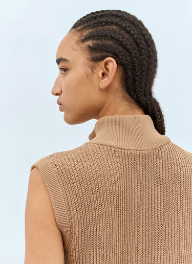 Aries Knit Zip-Up Vest Aya Muse Aries Knit Zip-Up Vest Brown aym0257006