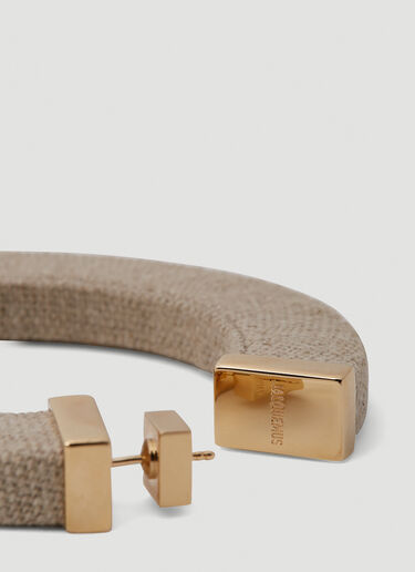 Jacquemus La Créole Line Hoop Earrings Beige jac0250087