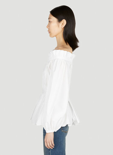 Alexander McQueen Off The Shoulder Top White amq0251057