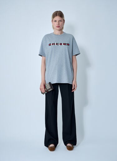 Gucci Logo Motif T-Shirt Grey guc0259029