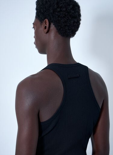 Jean Paul Gaultier Ribbed Tank Top with Metal Hardware Black jpg0364004