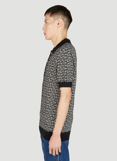 Balmain 모노그램 폴로 셔츠 블랙 bln0151011
