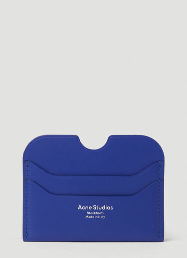 Acne Studios Logo Print Cardholder Blue acn0150095