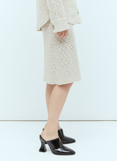 Bottega Veneta 纹理针织裹身式中长半身裙 米色 bov0256029