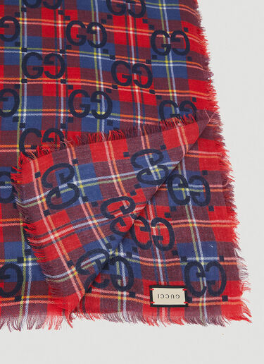 Gucci Maxi GG Tartan Scarf Red guc0151104
