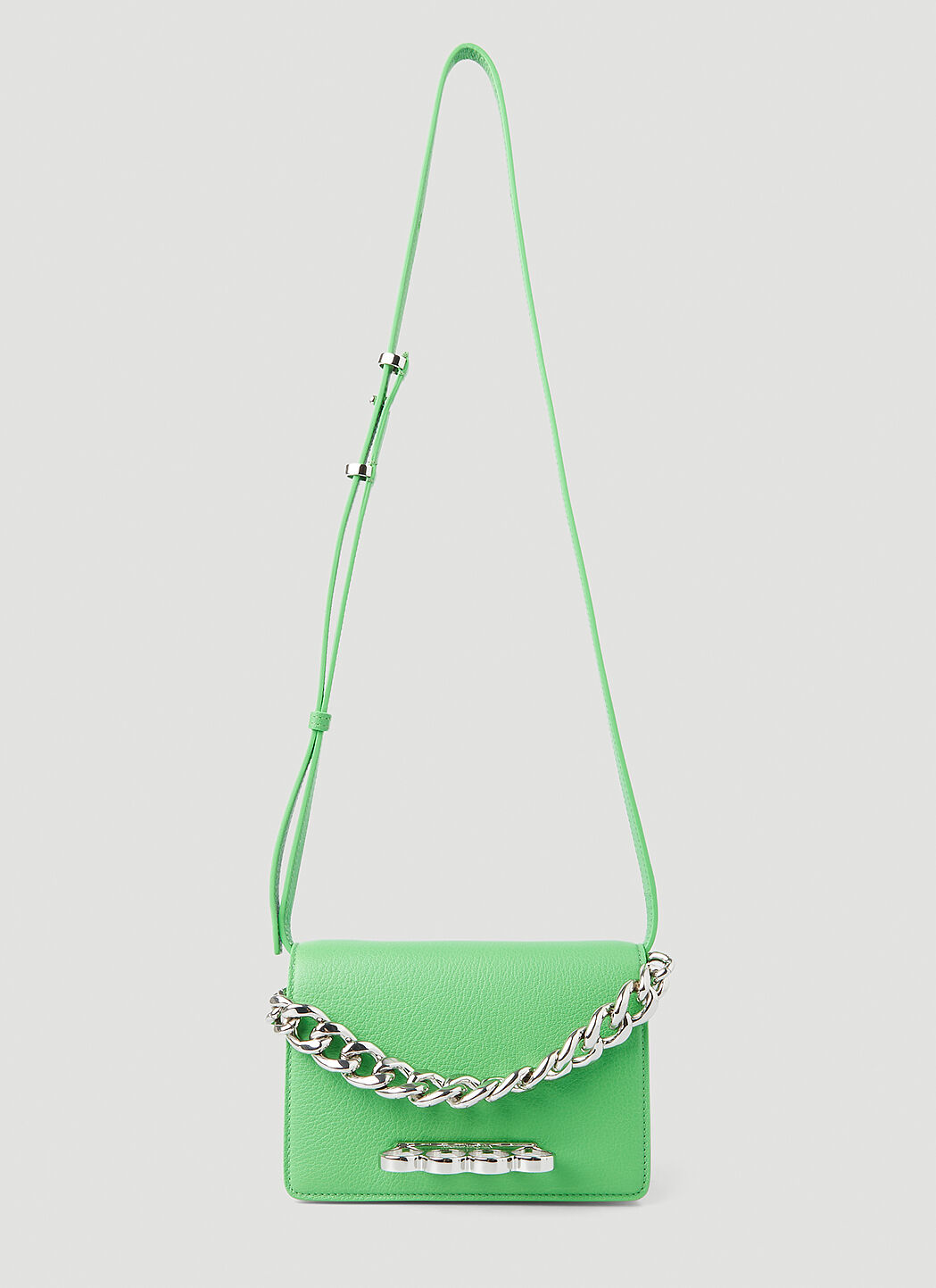 Alexander McQueen Four Ring Mini Chain Bag in Green LN CC