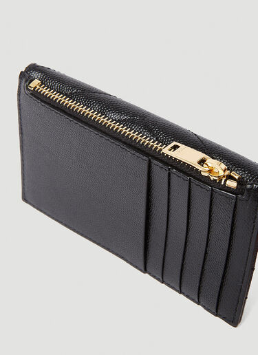 Saint Laurent Logo Plaque Cardholder Black sla0249166
