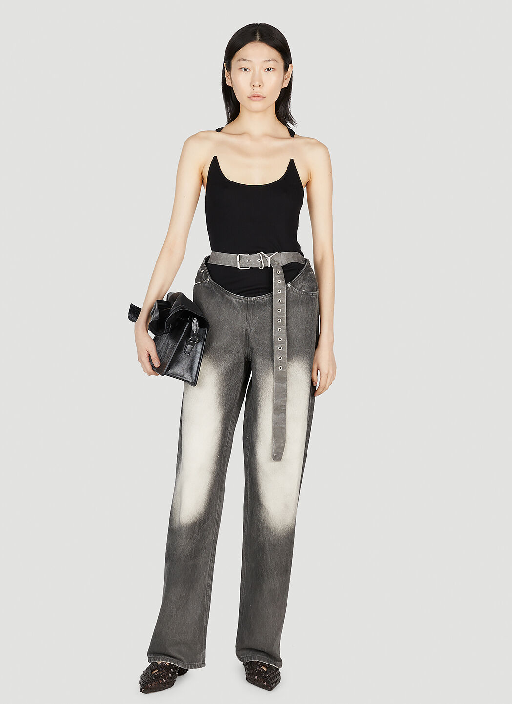 Y/Project Women's' Belt Arc Jeans in Grey | LN-CC®