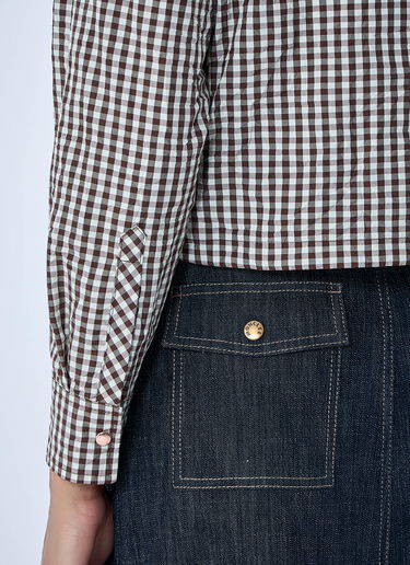 Moncler Gingham Check Shirt Jacket Brown mon0264019