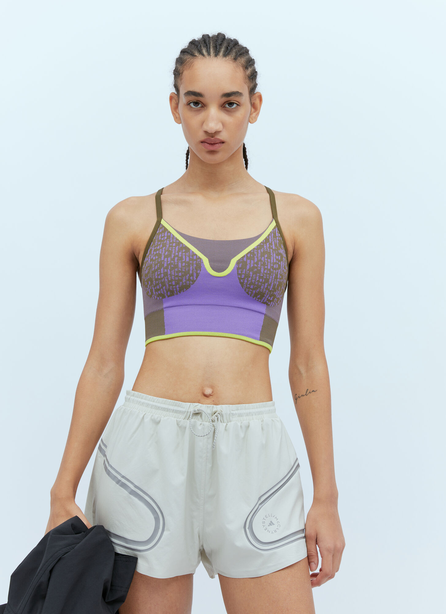 Adidas By Stella Mccartney Asmc Truestrength Seamless Medium Support Bra In Purple