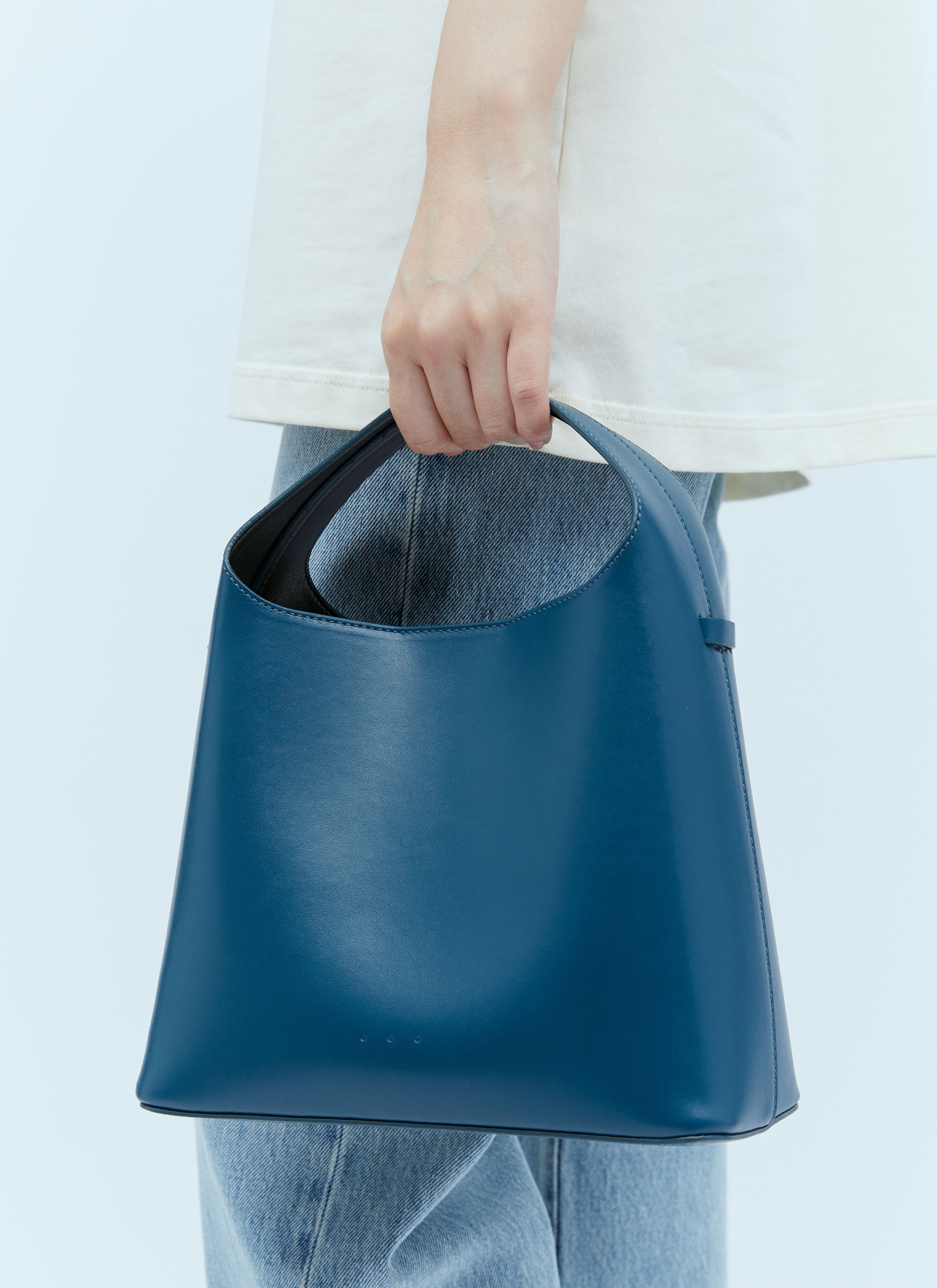 Aesther Ekme Women s Mini Sac Leather Shoulder Bag in Blue LN CC