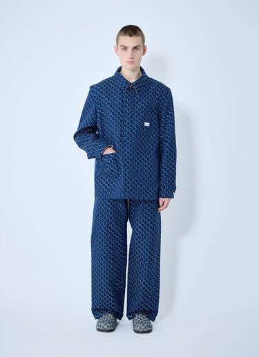 Gucci Cotton Jacquard Jacket With GG Shadow Blue guc0159043