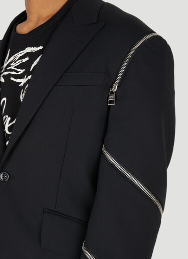 Alexander McQueen Zip Sleeve Blazer Black amq0148003