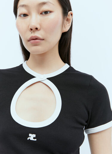 Courrèges Contrast Circle T-Shirt Black cou0254010