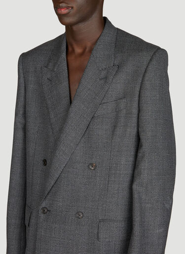 Balenciaga Prince Of Wales Regular Fit Blazer Grey bal0155004