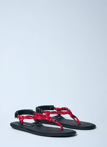 Miu Miu Riviere 绳编皮革凉鞋 红色 miu0260018