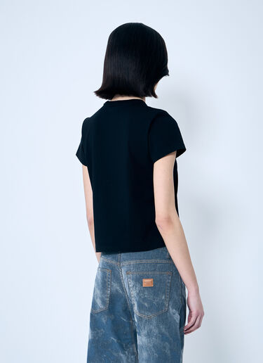 Alexander Wang Distressed Logo Shrunken T-Shirt Black awg0259004
