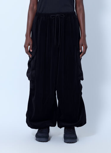 LN-CC® - Y-3: Velvet Corduroy Cargo Pants - Black Y-3 Velvet Corduroy Cargo Pants Black yyy0265006