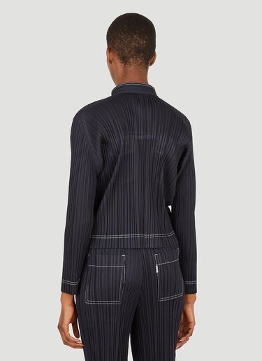 Pleats Please Issey Miyake Plissé 对比色缝线夹克 黑色 plp0251007