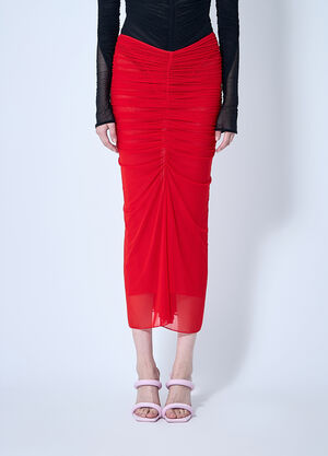 Jil Sander Mesh Ruched Skirt Black jil0260004