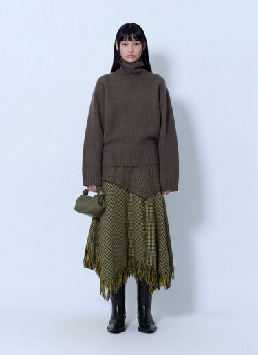 LN-CC® - GANNI: Double Knit Batwing Turtleneck - Brown GANNI Double Knit Batwing Turtleneck Brown gan0266012