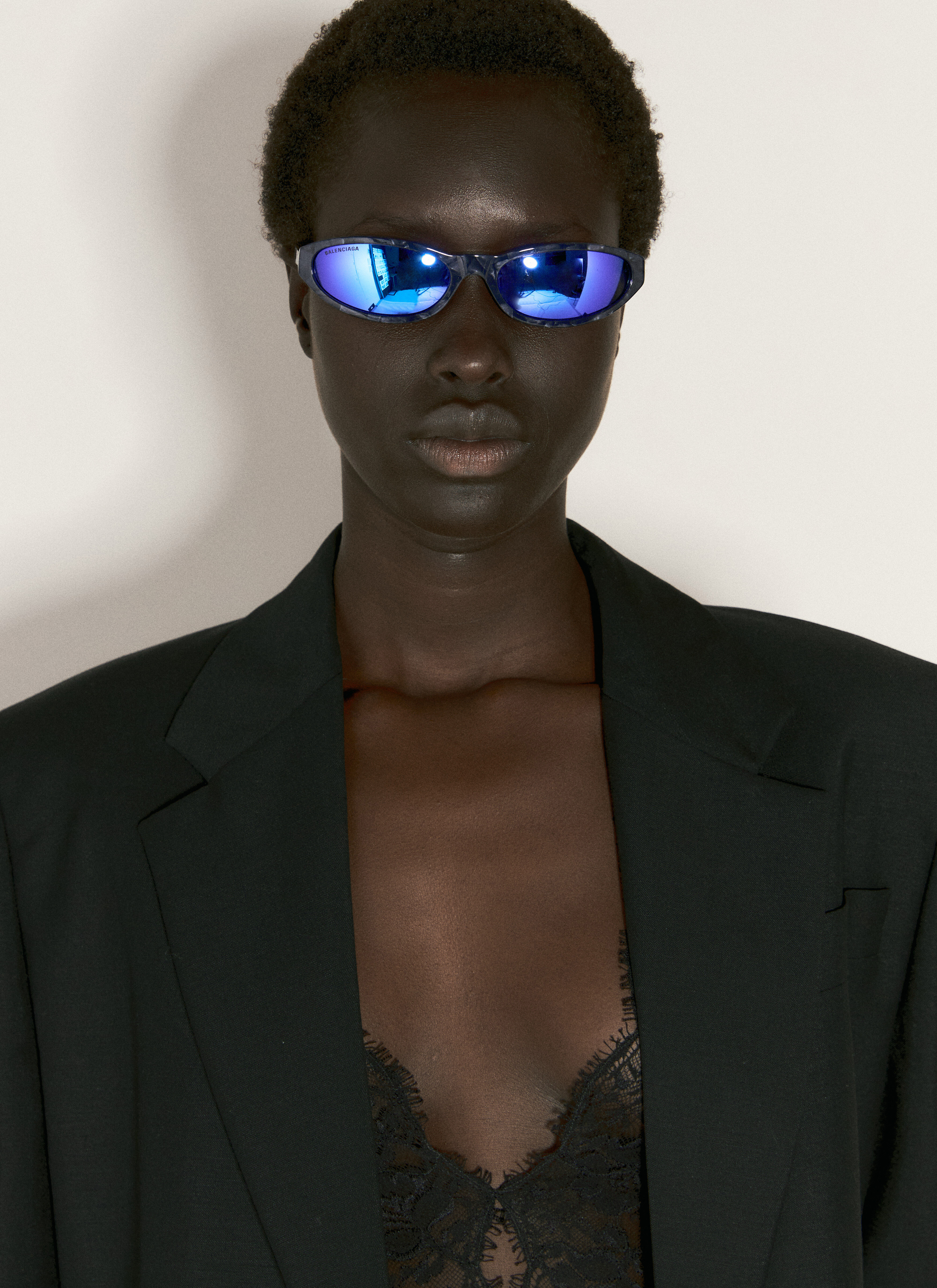 Balenciaga Neo Round Sunglasses Blue bcs0356003