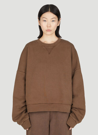 Entire Studios Boxy Crewneck Sweatshirt Brown ent0353005