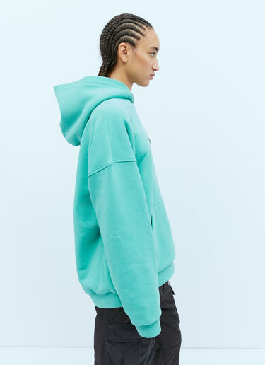 Moncler x Pharrell Williams 로고 패치 후드 스웨트셔츠 블루 mpw0354007