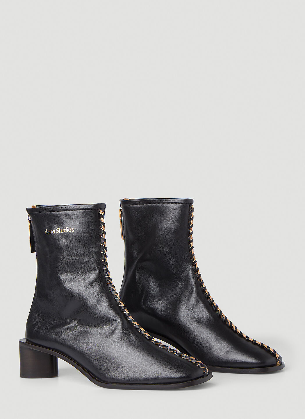 Acne Studios Women s Spiral Trim Ankle Boots in Black LN CC