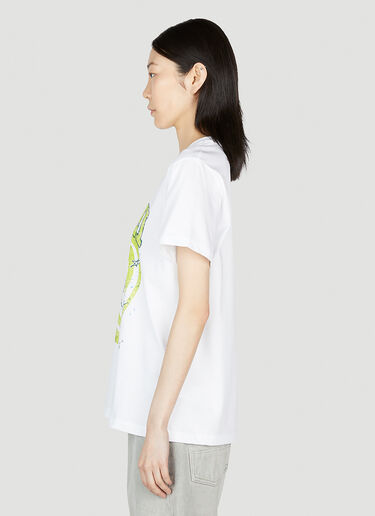 GANNI Relaxed Bunny T-Shirt White gan0253005