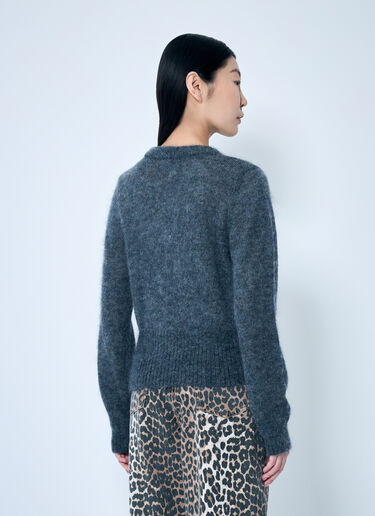 GANNI Light Mohair Tie-String Cardigan Grey gan0259049
