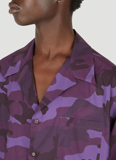 Valentino Camouflage Print Shirt Purple val0149002