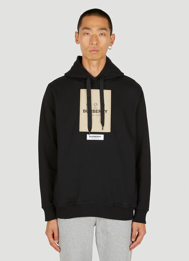 Burberry Logo Patch Hooded Sweatshirt Black bur0149043