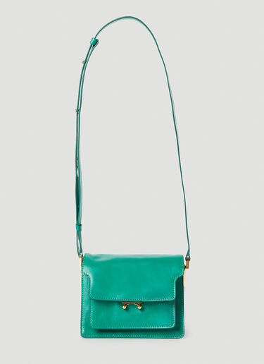 Trunk Mini Leather Shoulder Bag in Blue - Marni